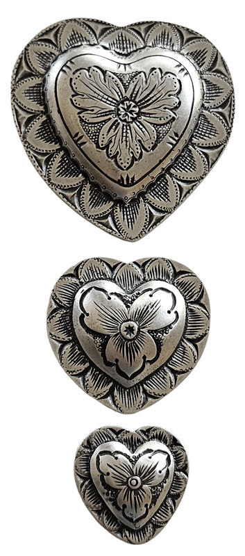 Butterfly Heart Concho Antique Silver & Brass Size 1 1/2 C113 - Western  Canteens
